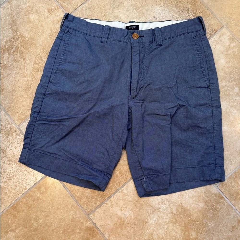 J. Crew Men’s Navy Flat-Front Cotton Shorts